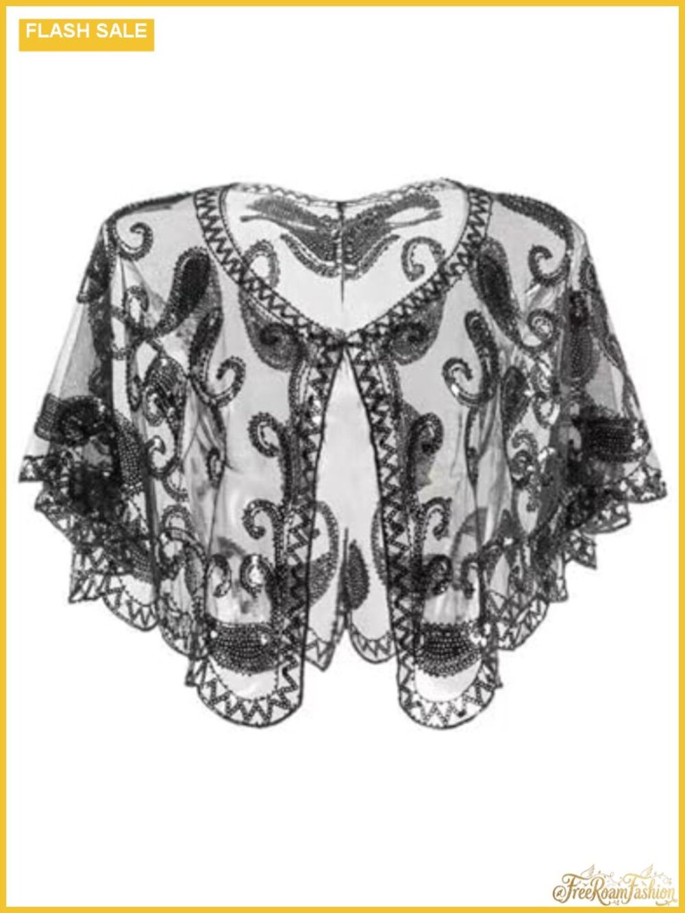 1920s Flapper Sequin Beaded Shawl Wrap Evening Party Wedding